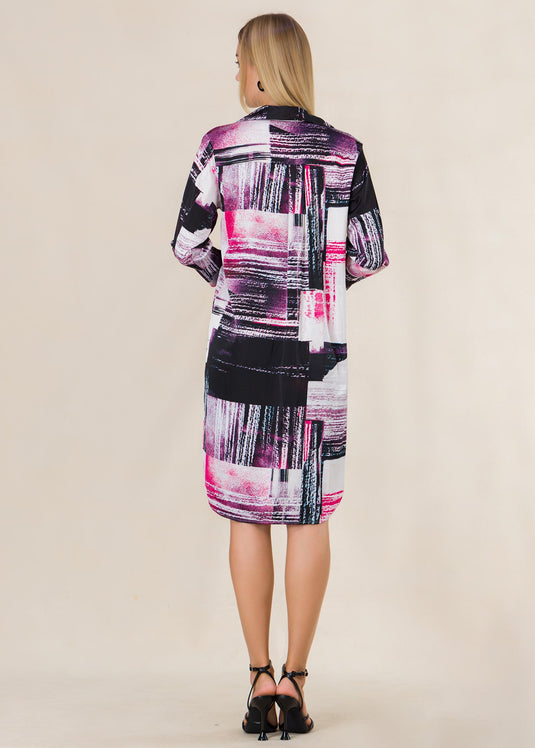 Printed shirt dress