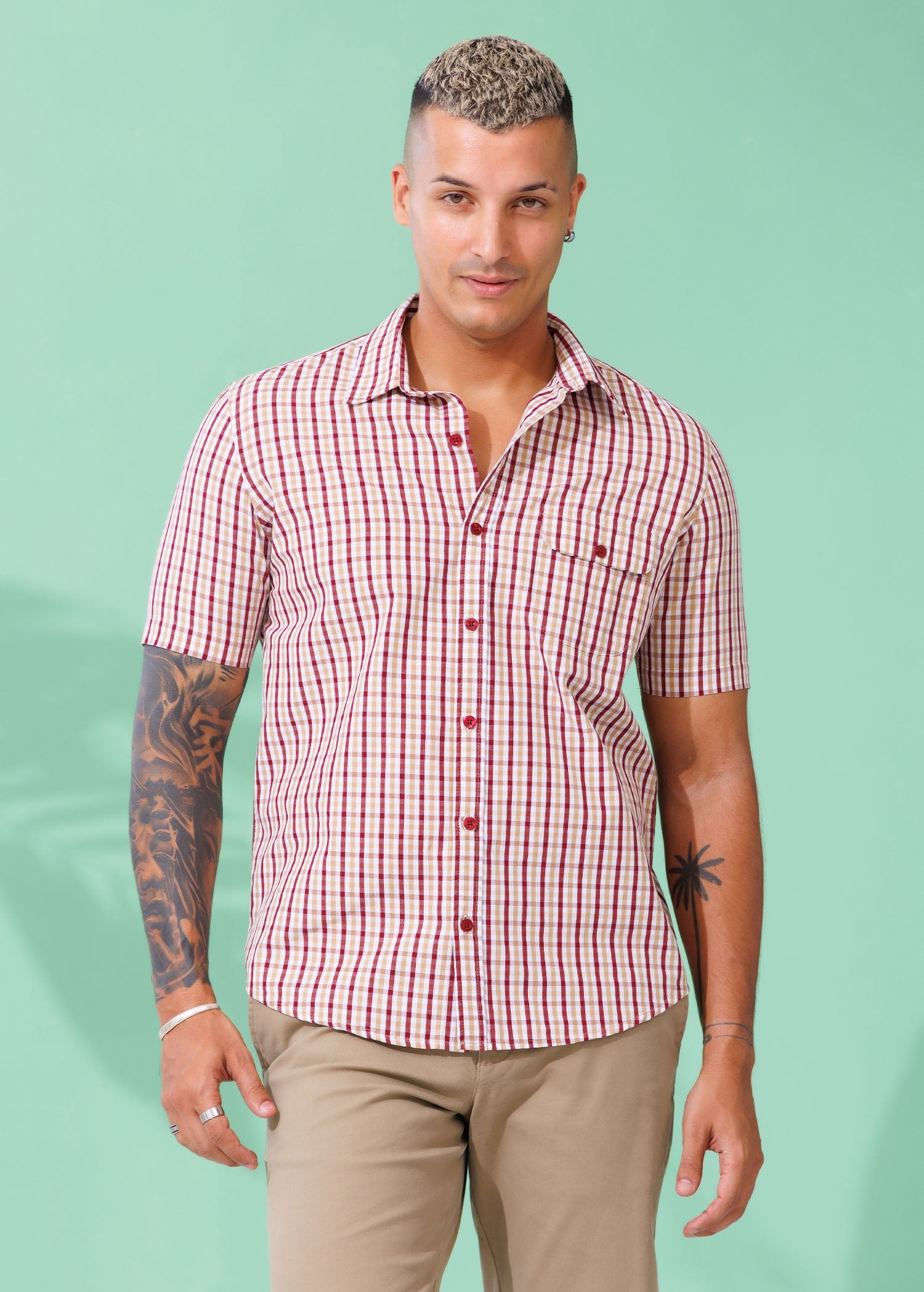 Casual Wear S/S Shirt With Flap  PKT