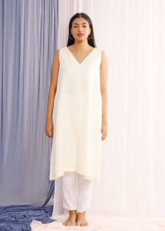 Front Slit Sleeveless Top