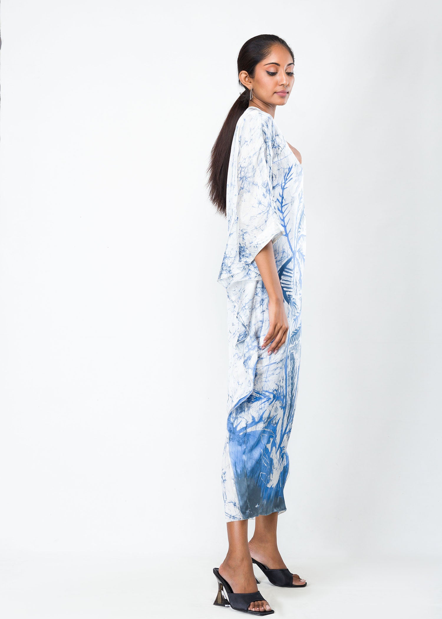 Tropical Print Batik Silk Dress
