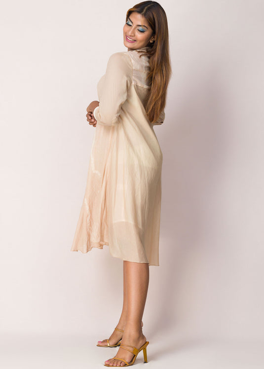 Long Sleeves Shibori Flared Dress
