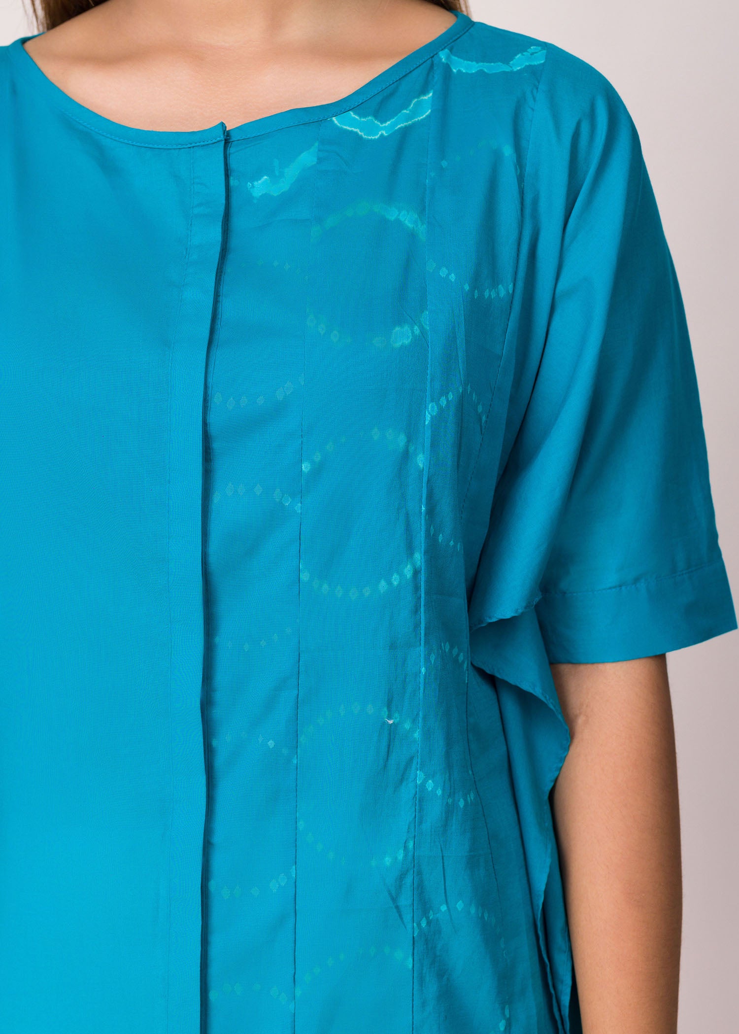 Short sleeve turkish blue Batik kaftan