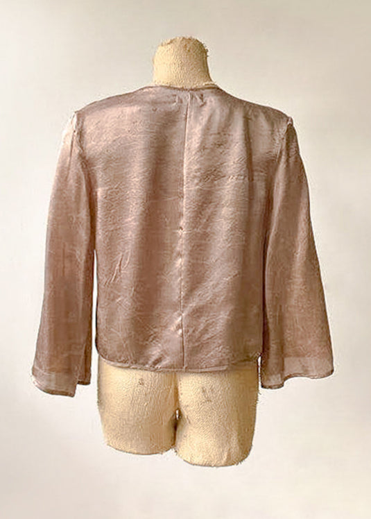 Brown Floral Silk Top