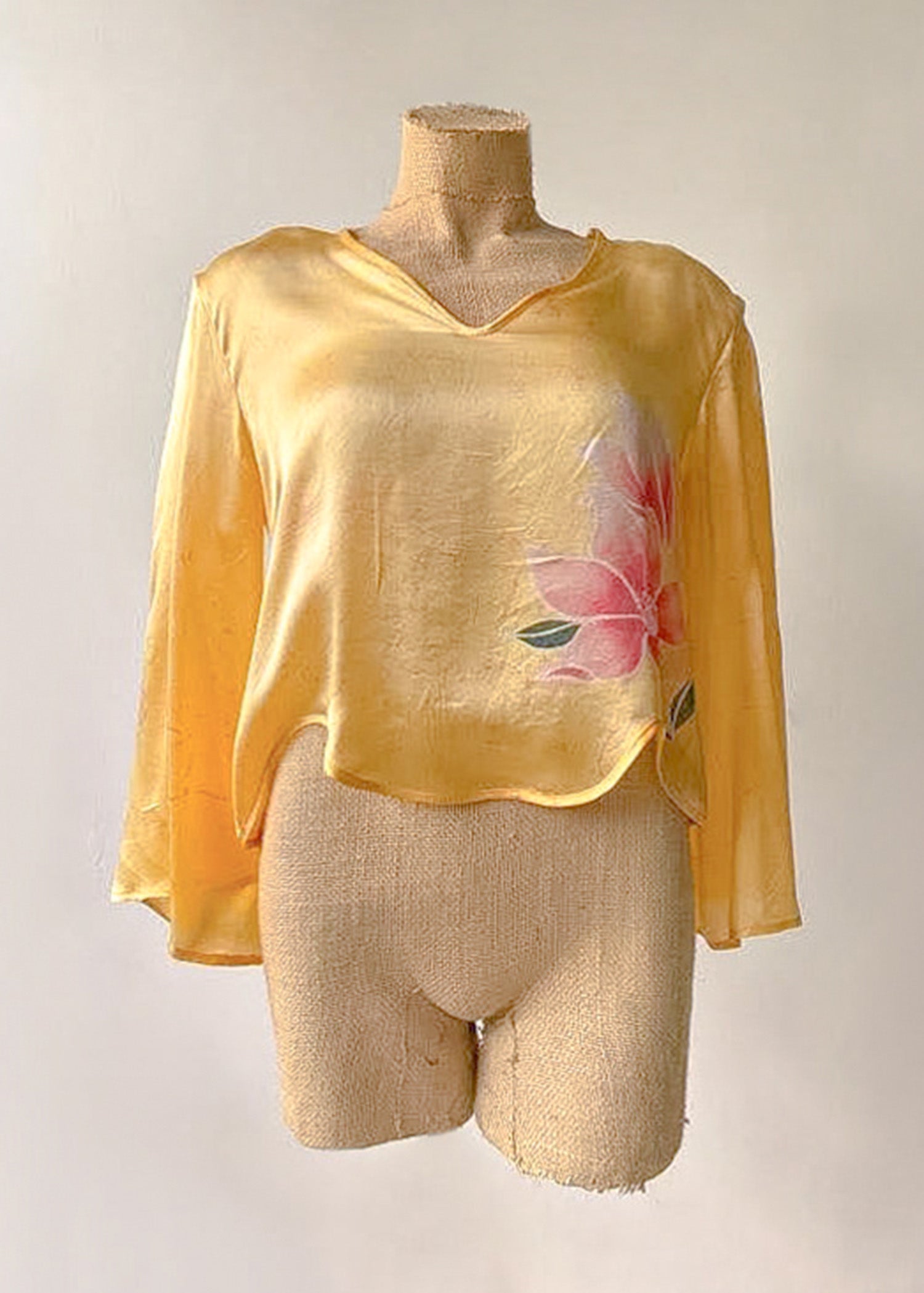 Yellow Floral Silk Top