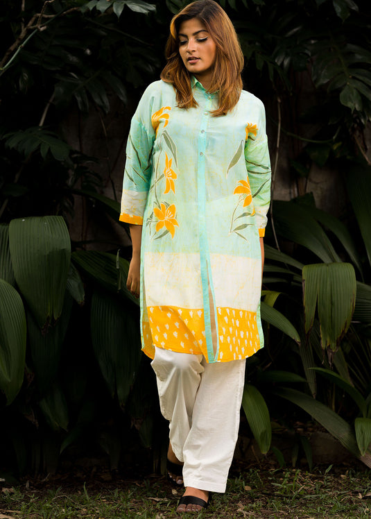 Floral Detailed Colour Remix Kurti