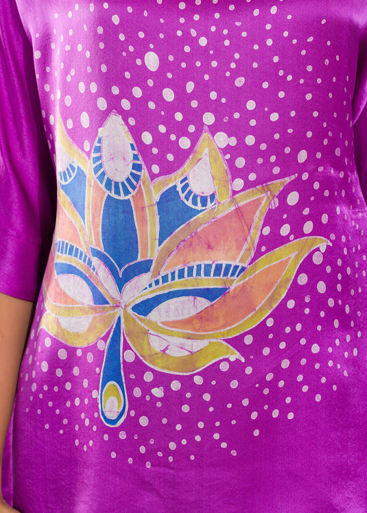 Premium Silk Batik Top (Purple)