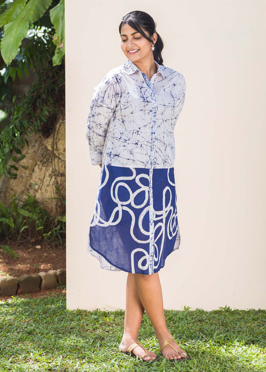 Batik shirt dress