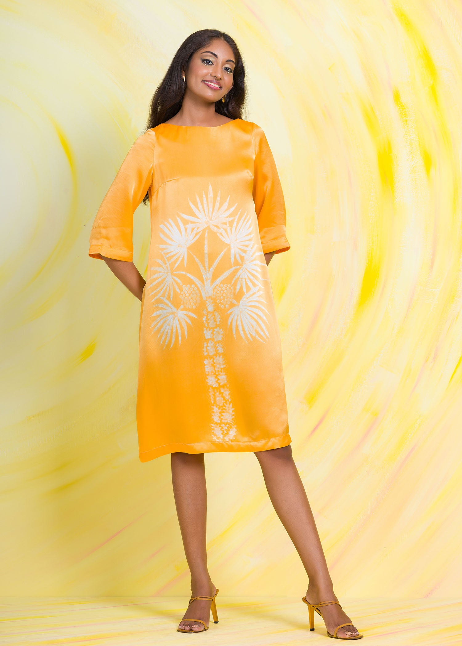 Printed Batik Silk Dress