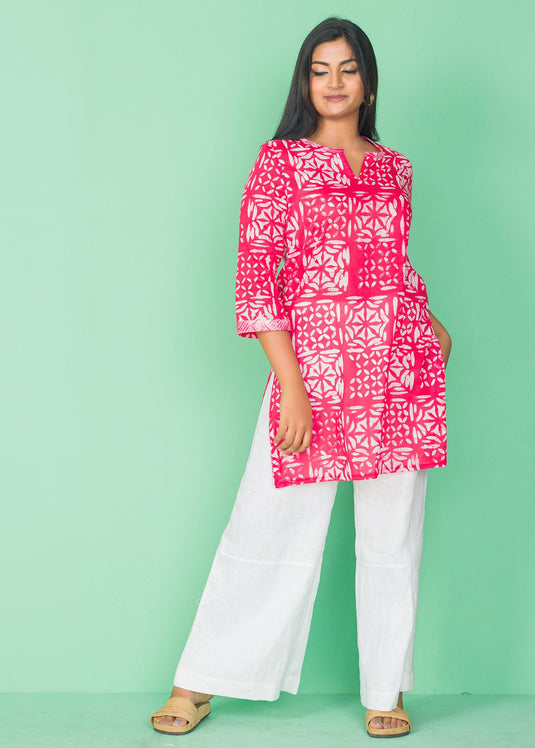 Batik block printed kurtha top