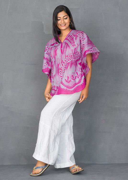 Rain forest detailed batik kaftan top