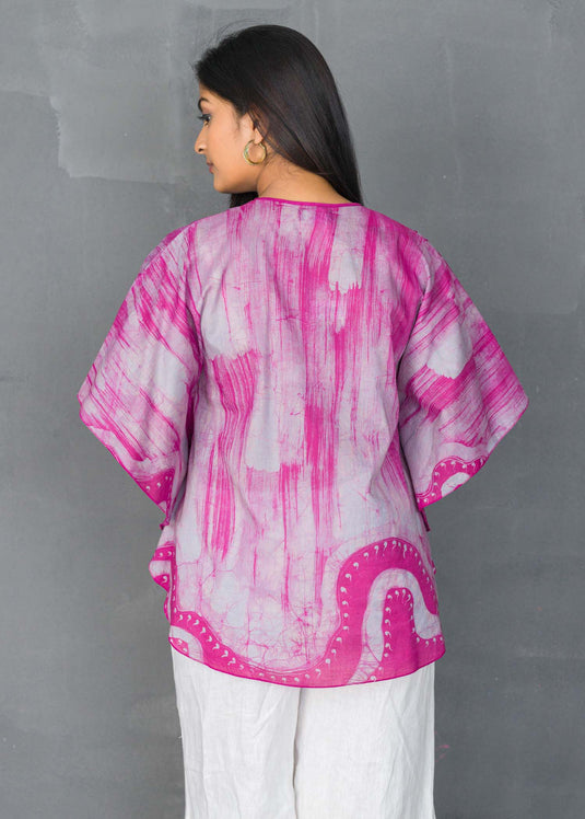 Rain forest detailed batik kaftan top