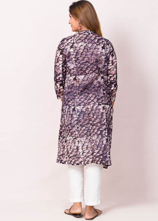 Front Tie-Up Detailed Kurti (Purple)