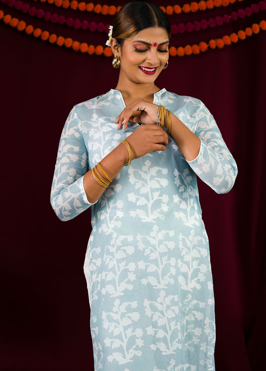 Blue Batik Long Kurtha