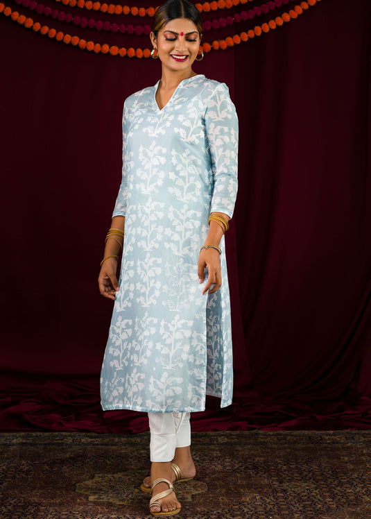 Blue Batik Long Kurtha