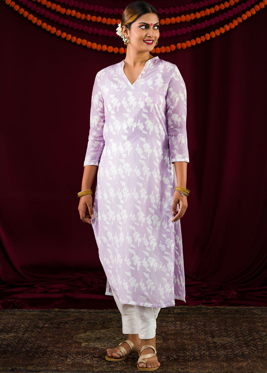 Purple Batik Long Kurtha