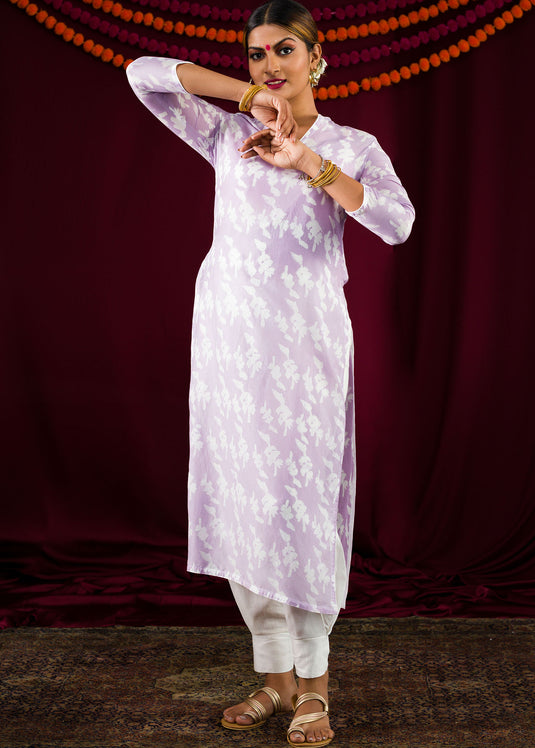 Purple Batik Long Kurtha