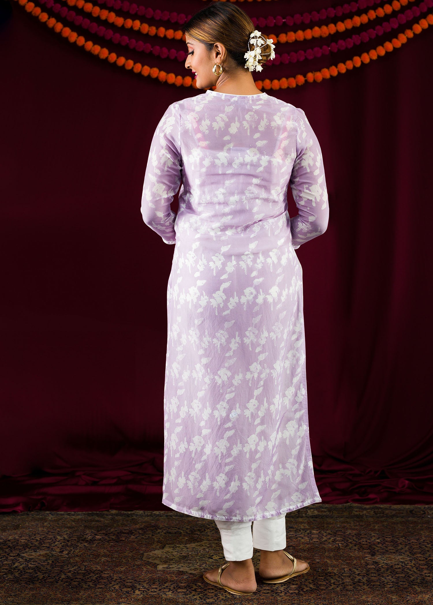 Purple Batik Long Kurtha