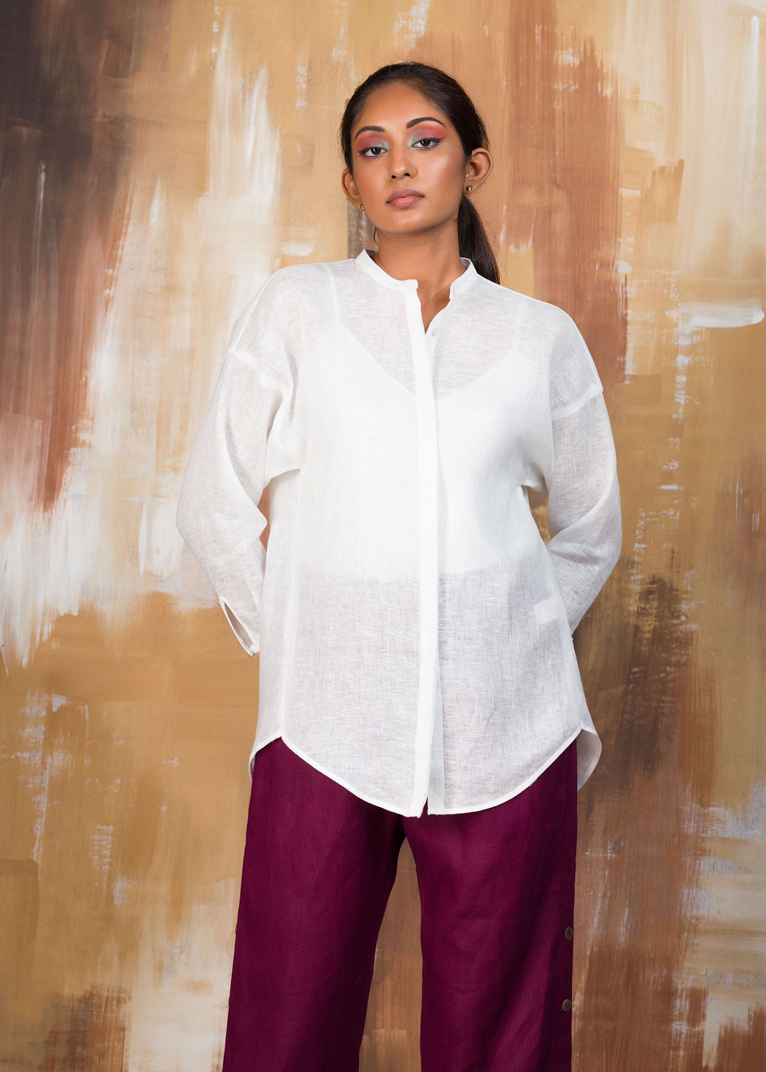 Hi low hotsell white shirt