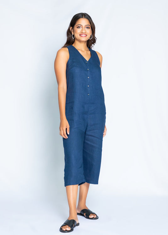 Sleeveless Linen Jumpsuit