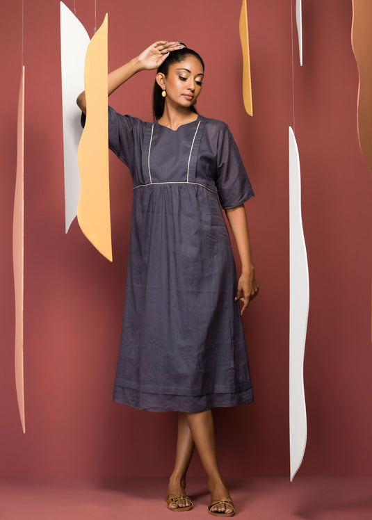 Puff Sleeve Yoke Detail Dress