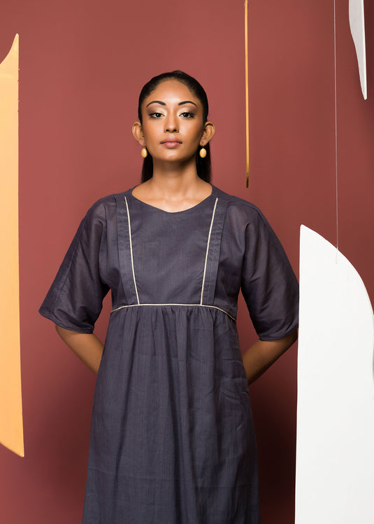 Puff Sleeve Yoke Detail Dress