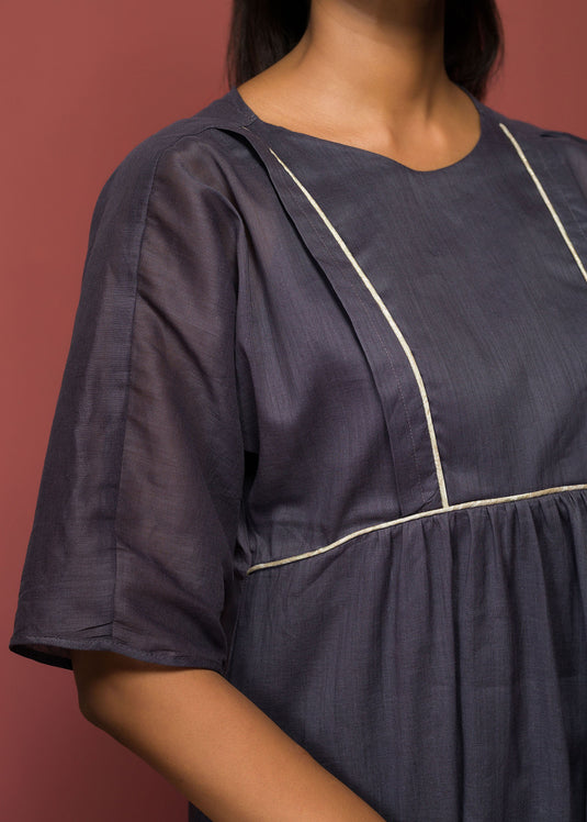 Puff Sleeve Yoke Detail Dress