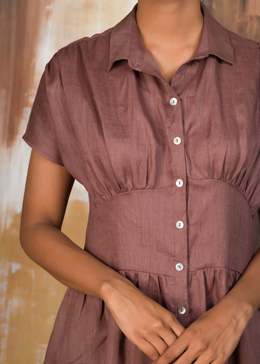 Gathered Midi Dress