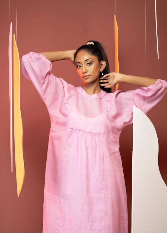 Puff Sleeve Yoke Detail Dress
