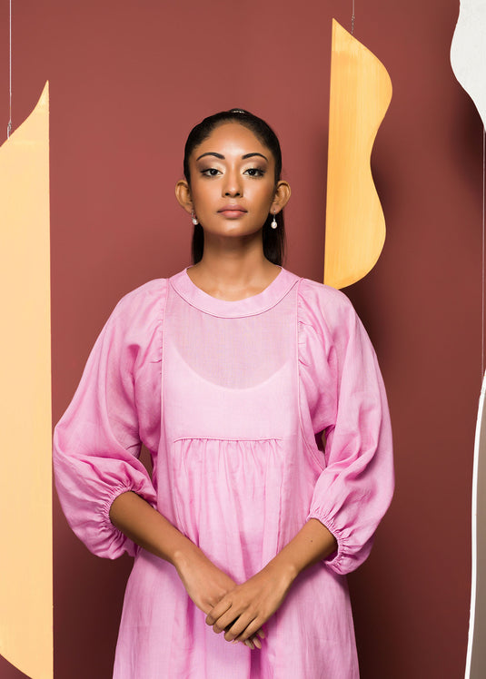 Puff Sleeve Yoke Detail Dress