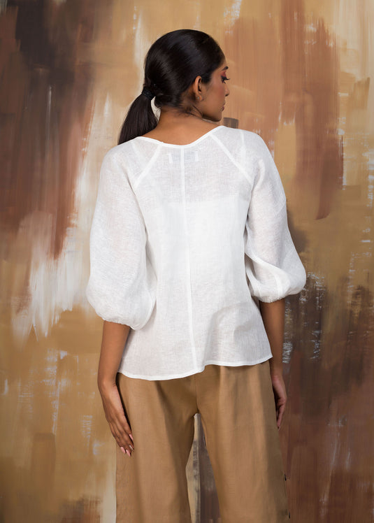 Sleeve Pleated Detail Blouse