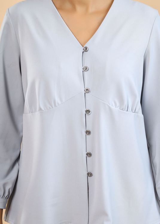 Long Sleeve Top With Front Button