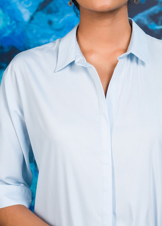 Detail Placket Shirt Dress