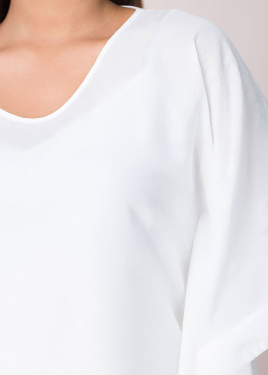 Cross Flap Sleeve Detailed Blouse