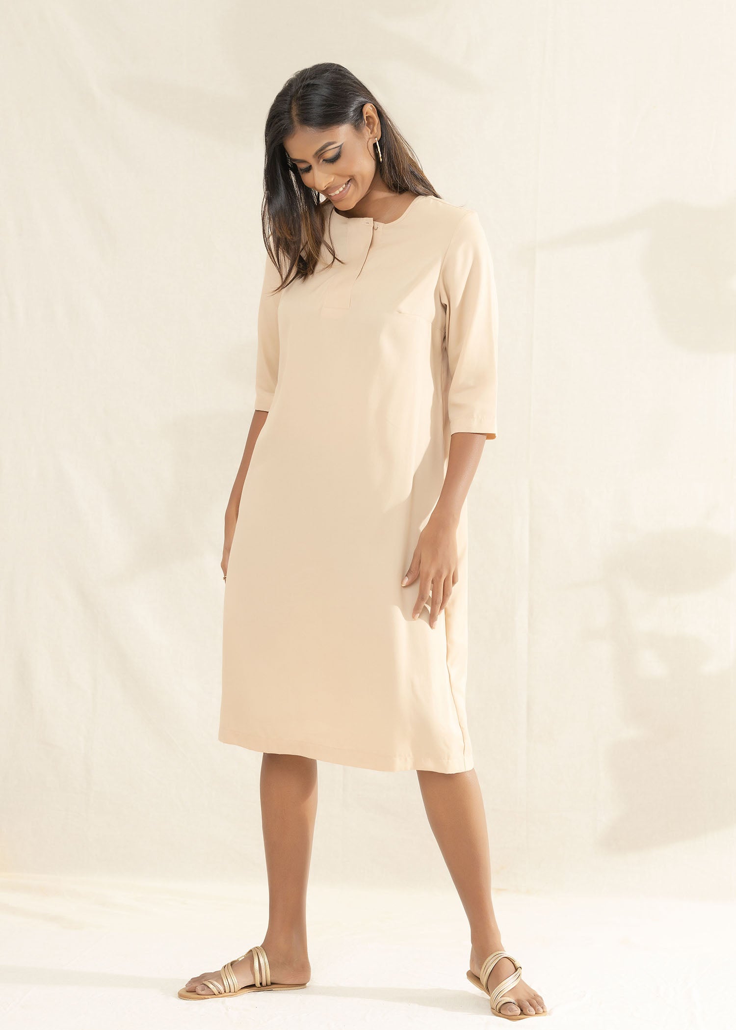 Mia 3/4 Sleeve Semi Fitted Dress