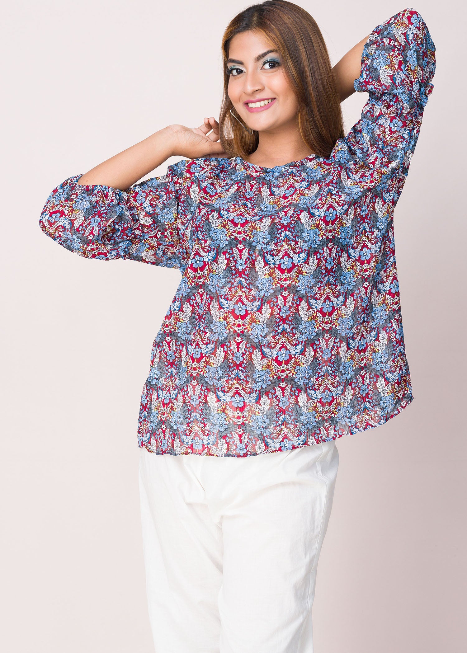 Aesthetic Floral Art Printed Blouse