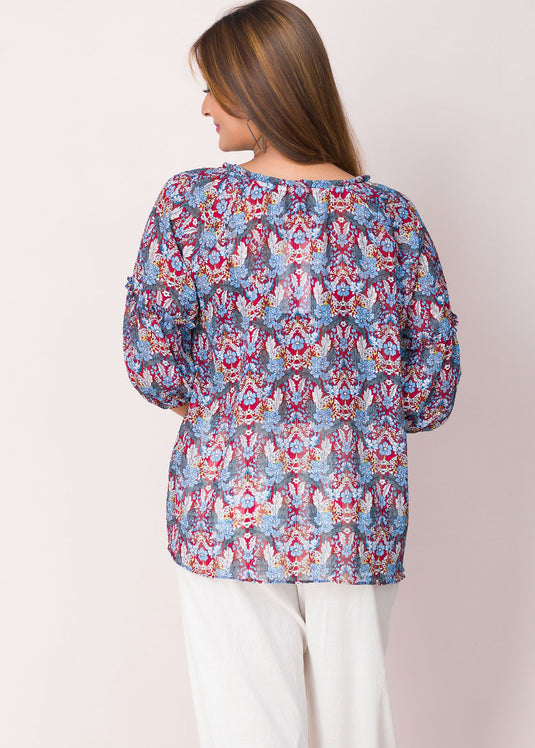 Aesthetic Floral Art Printed Blouse