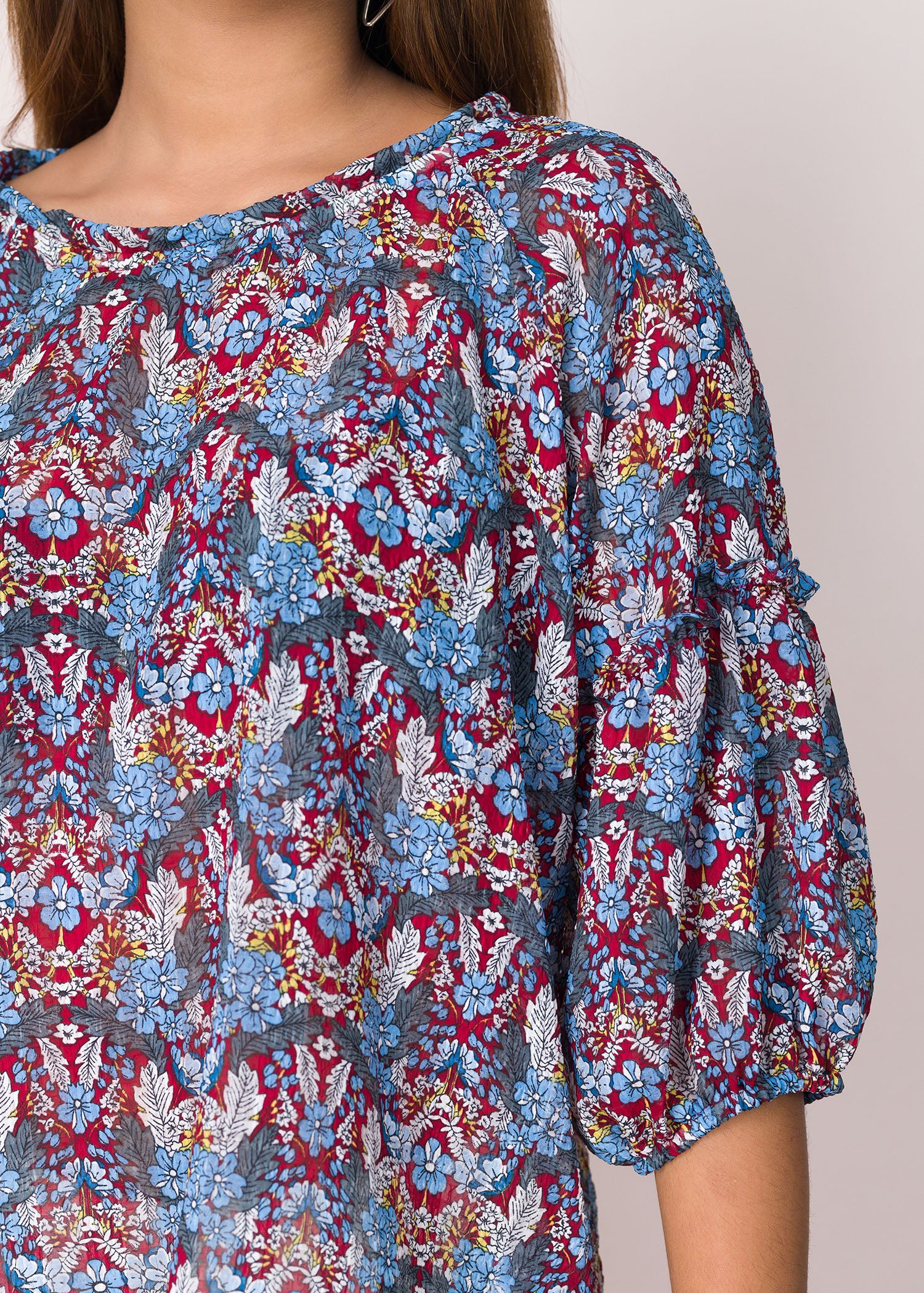 Aesthetic Floral Art Printed Blouse