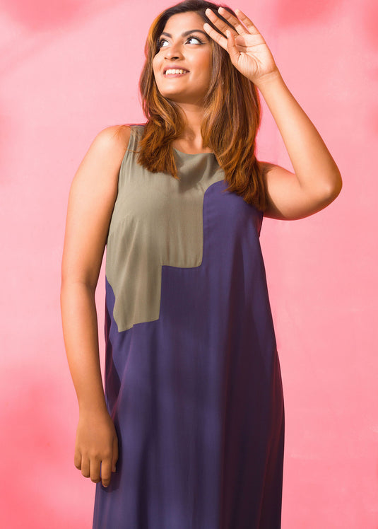 Sleeveless Color Block Dress