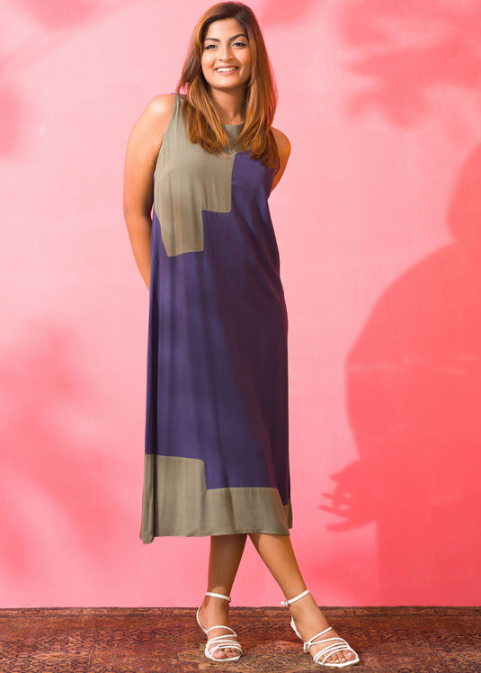 Sleeveless Color Block Dress