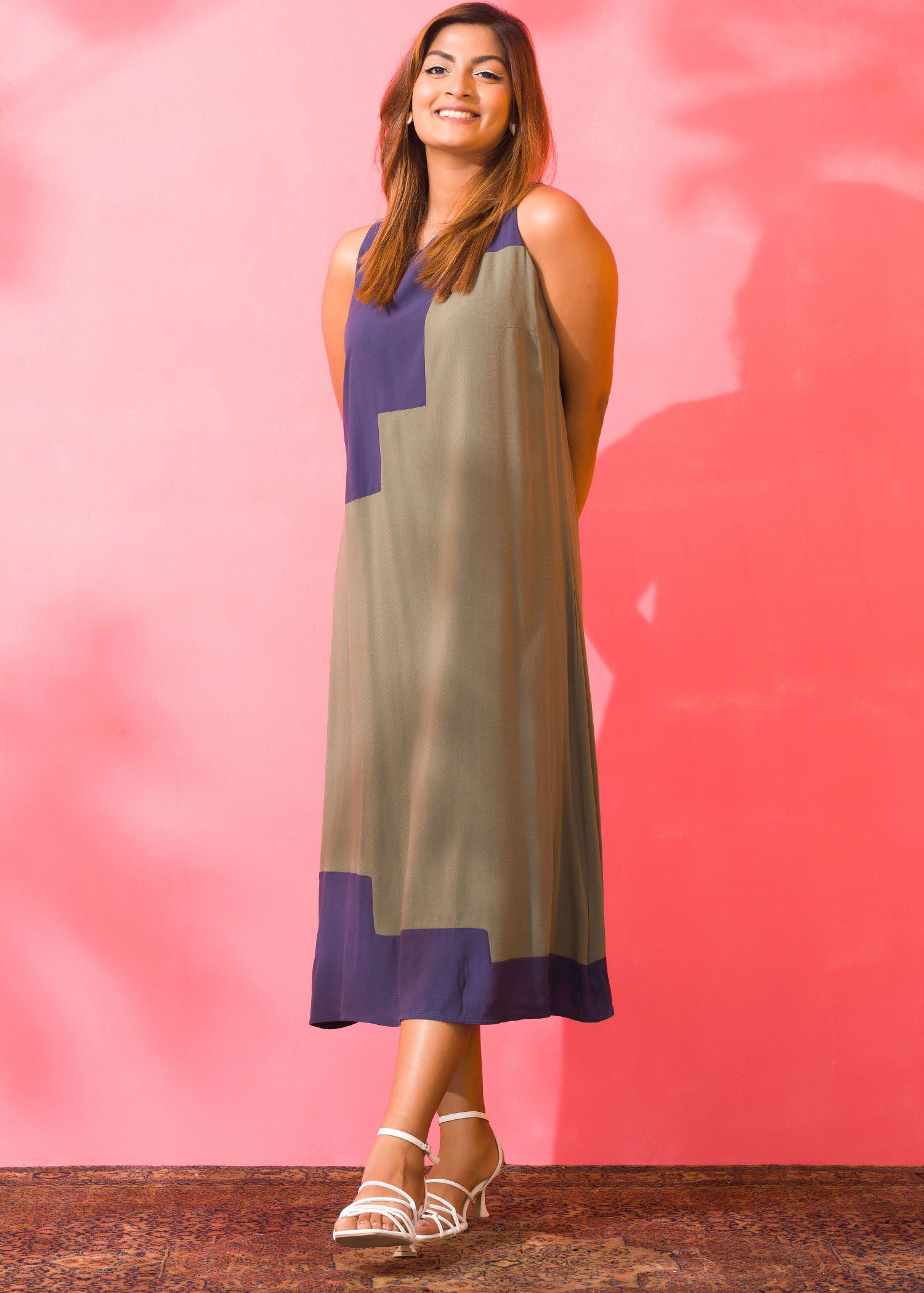 Sleeveless Color Block Dress