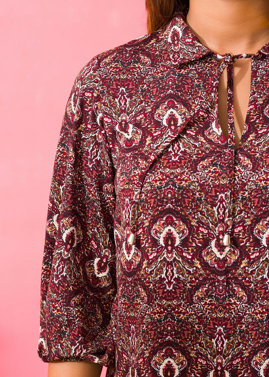 Collar Detailed Solid Shift Dress