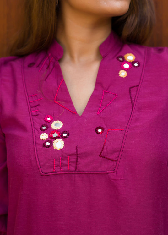 Embroidered Yoke Detail Dress