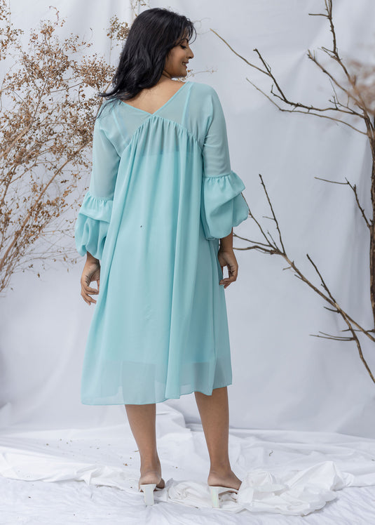 FRONT GATHERED LONG DRESS