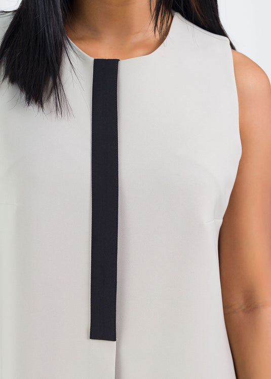 Sleeveless Front Placket Detail Dress