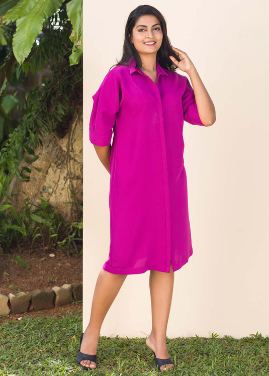 Collar Detailed Button down Shirt Dress