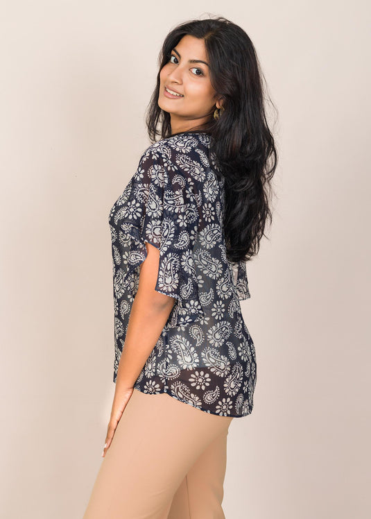 Flared Sleeves Blouse