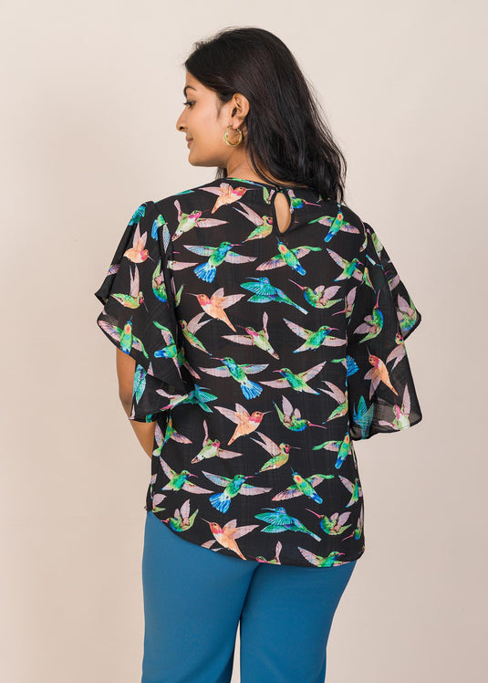 Flared Sleeves Blouse