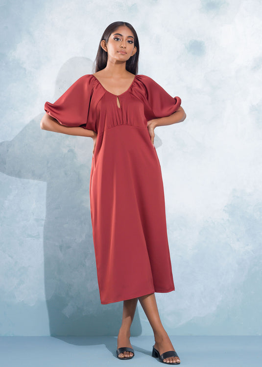 Puff Sleeves Off Shoulder Dress