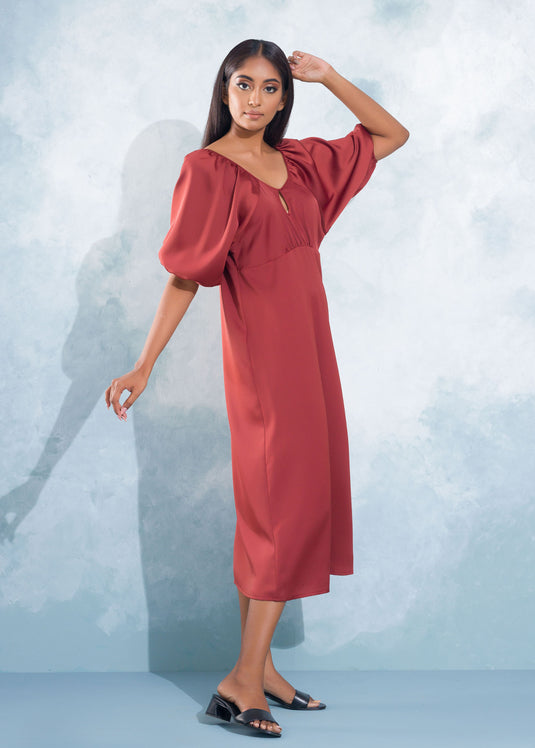 Puff Sleeves Off Shoulder Dress