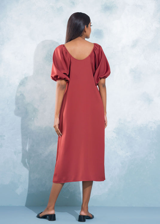 Puff Sleeves Off Shoulder Dress